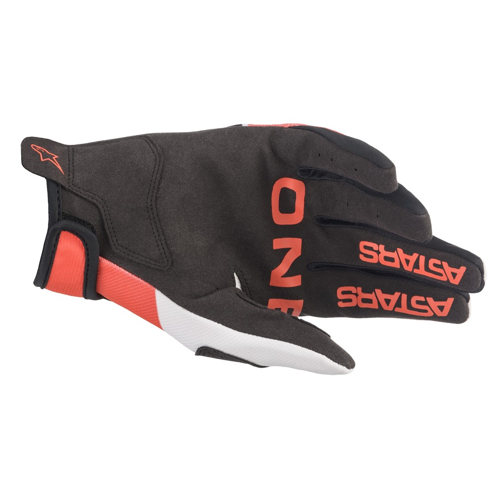 Alpinestars Radar Off White/Fluoro Red/Dark Blue Motocross Gloves - Image 2