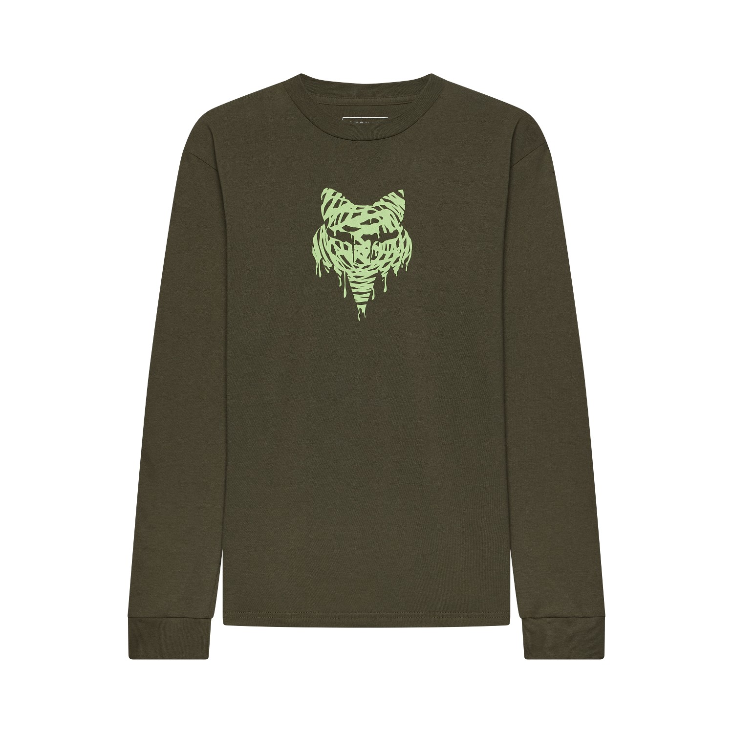 Fox Roughcut Long Sleeve Tee Youth Dark Green - Image 1