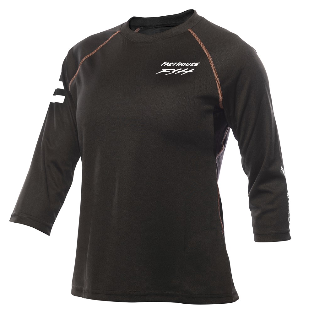 Fasthouse Alloy Sidewinder Long Sleeve Jersey Raglan Black - Image 1