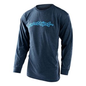 Troy Lee Designs History Long Sleeve Tee Navy Heather - Image 1