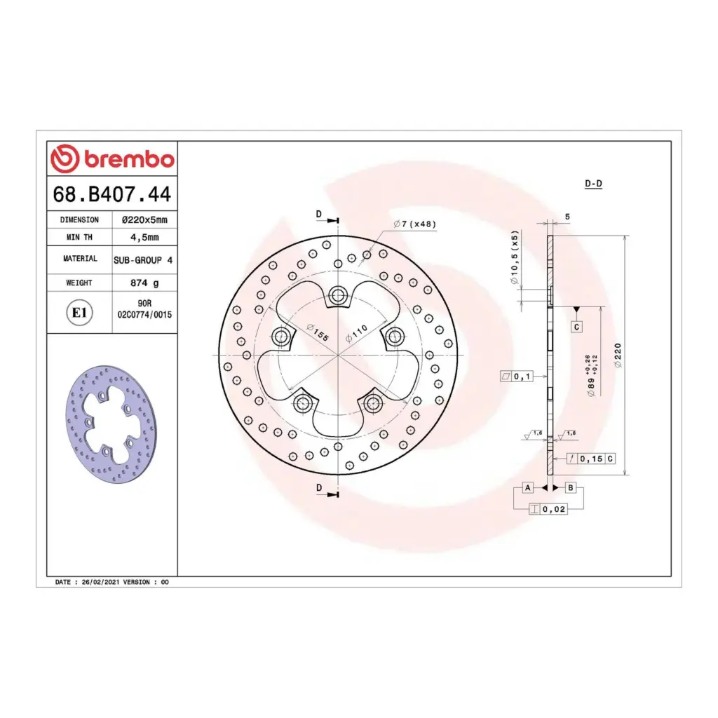 Brembo Front Brake Disc - BMW 1201