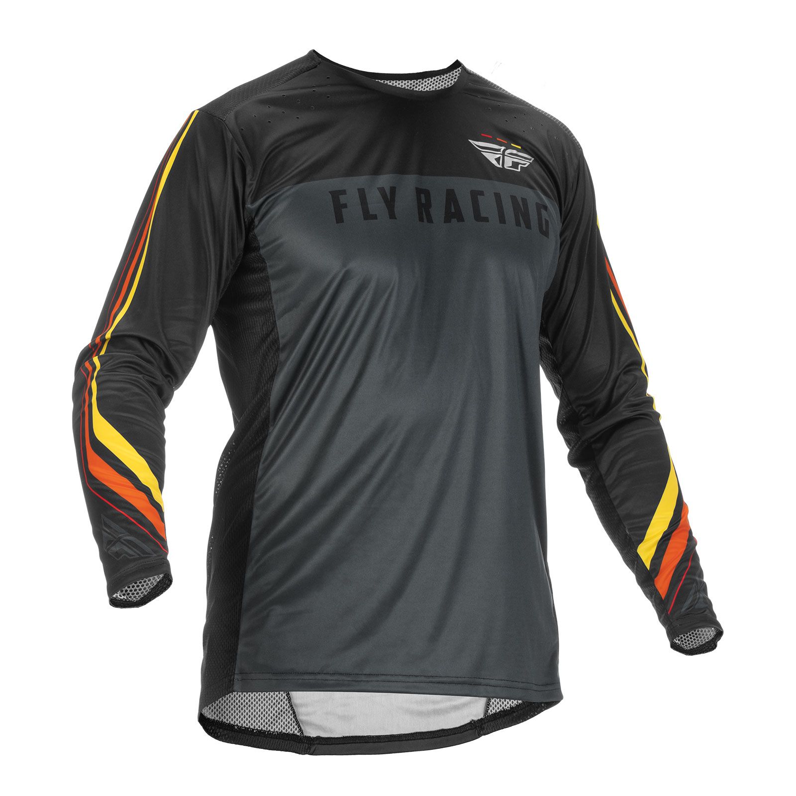 Fly Lite Hydrogen S.E Speeder Metal/Red/Yellow Motocross Jersey - Image 1