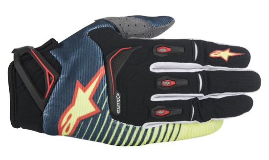 Glove Alpinestars Techstar Petrol/Yellow/Red - Image 1