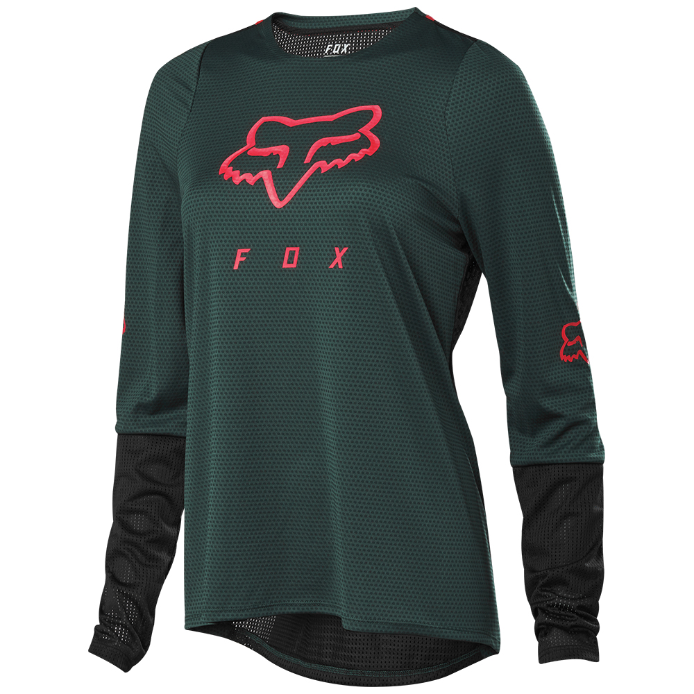 Jersey Fox Defend LS Womens Green - Image 1