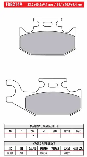 FERODO BRAKE BPADS 312ST