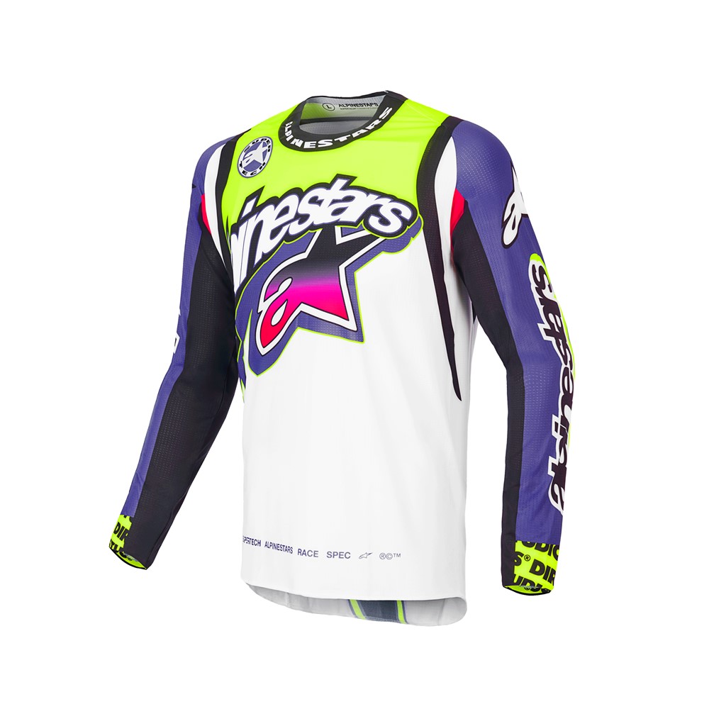 Alpinestars Supertech Limited Edition Dirt Studios Jersey White/Purple/Yellow - Image 1