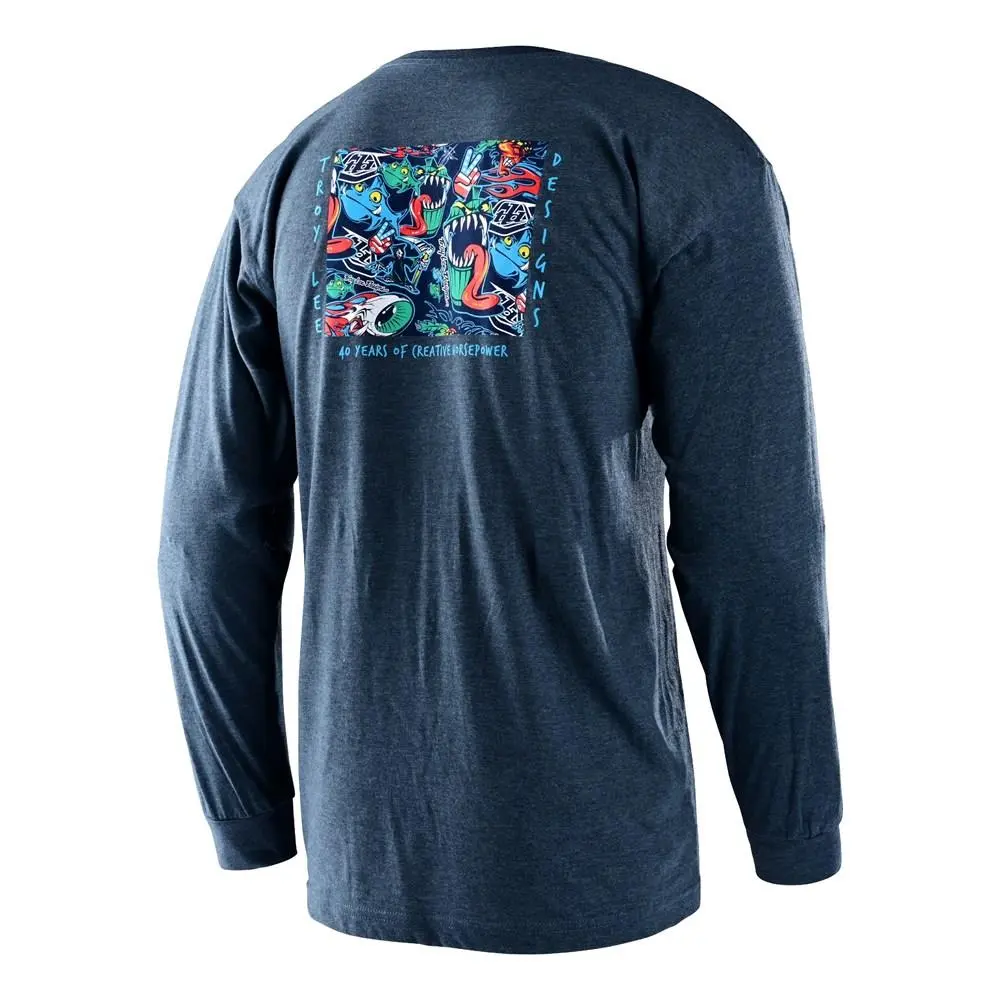 Troy Lee Designs History Long Sleeve Tee Navy Heather