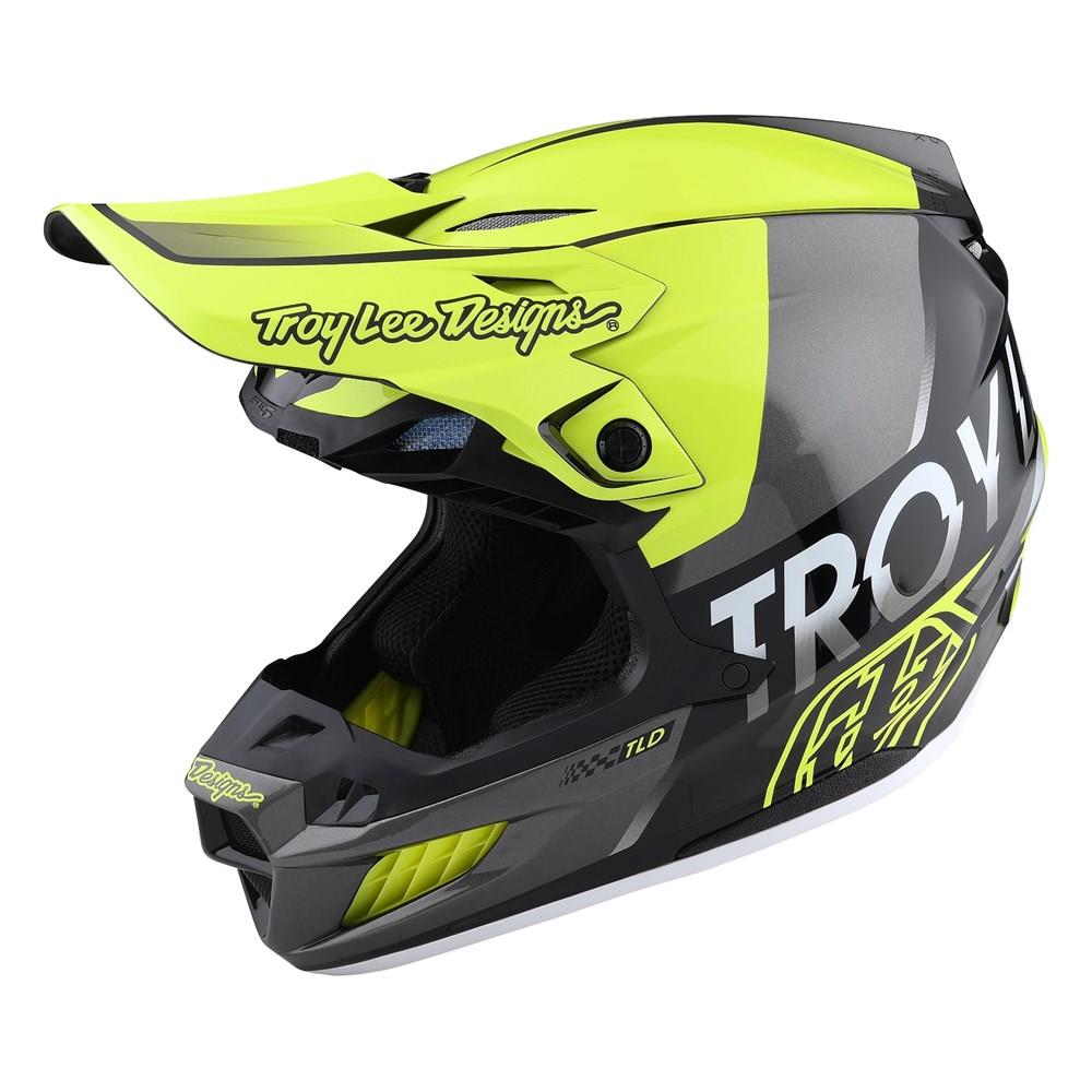 Troy Lee Designs SE5 ECE Composite Qualifier Motocross Helmet Glo Yellow / Black - Image 3