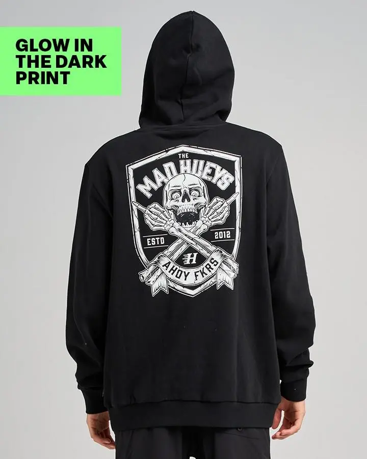 The Mad Hueys Ahoy FKRS Shield Hoodie Black