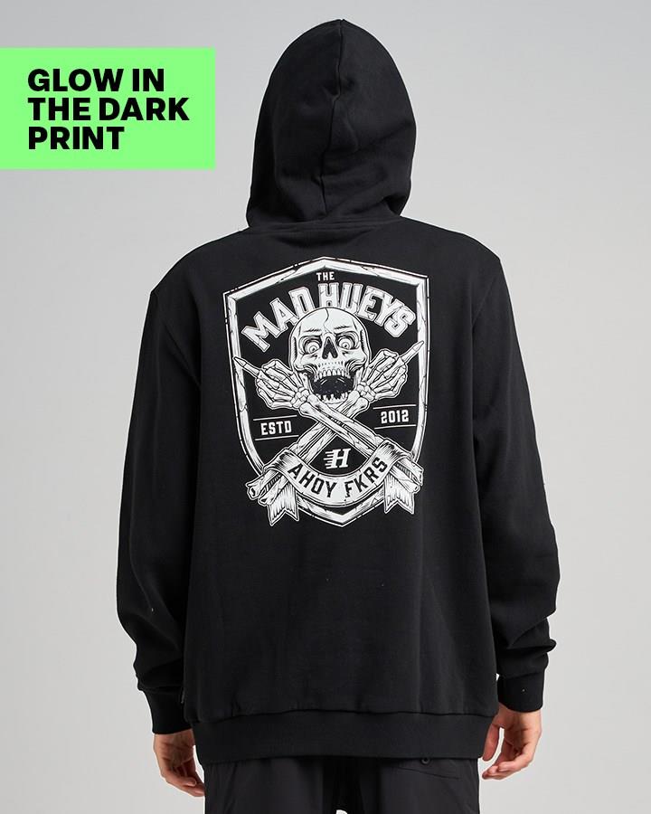 The Mad Hueys Ahoy FKRS Shield Hoodie Black - Image 1
