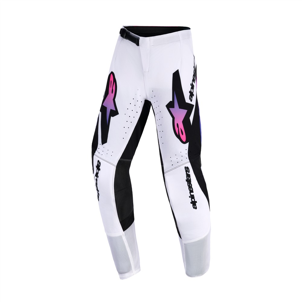 Alpinestars Supertech Vista Motocross Pants Youth White/Purple/Black - Image 1