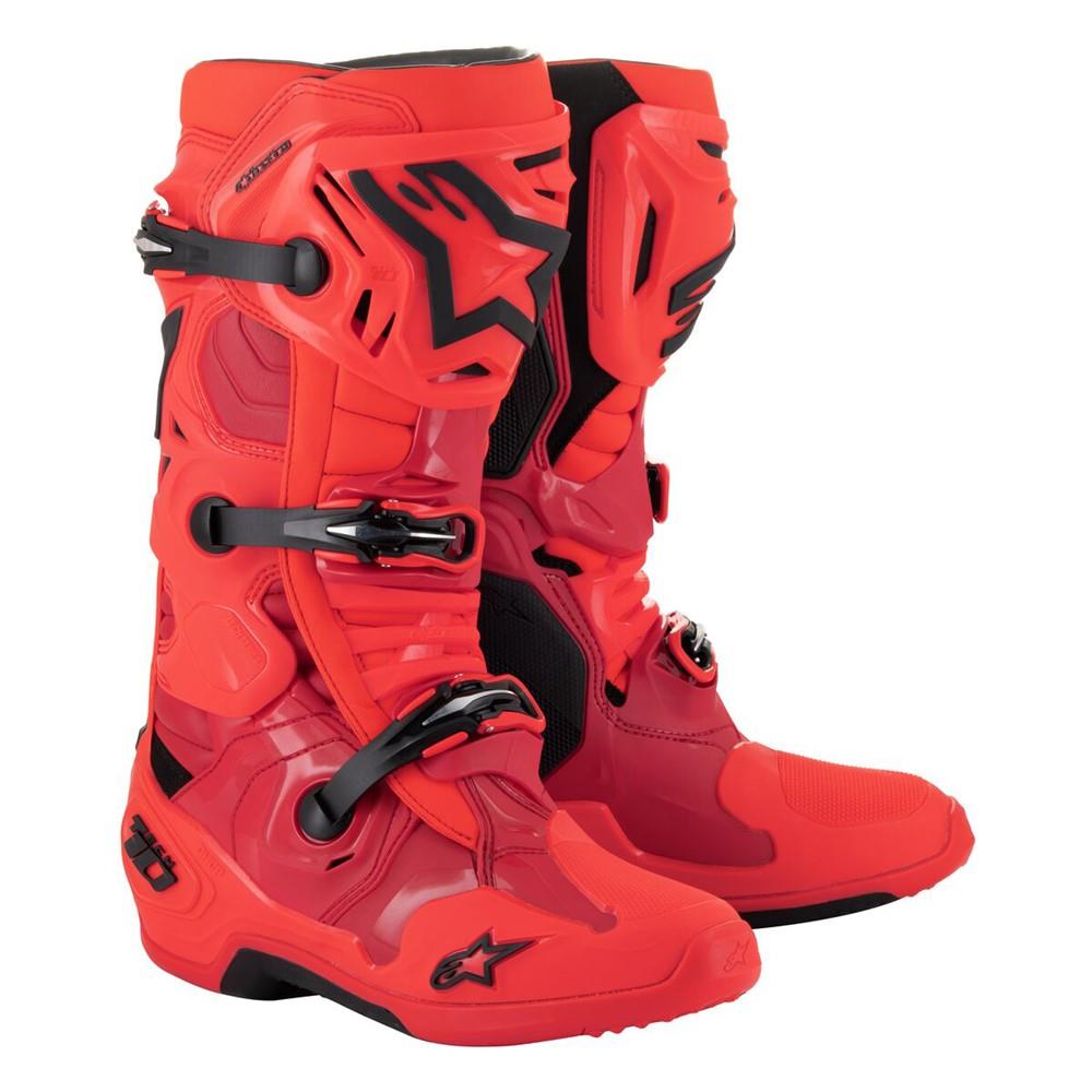 Alpinestars Tech-10 MX Boots Ember LE Red Fluoro/Bright Red/Black - Image 1