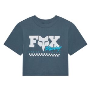Fox Checker SS Baby Tee Ladies Deep Cobolt - Image 2