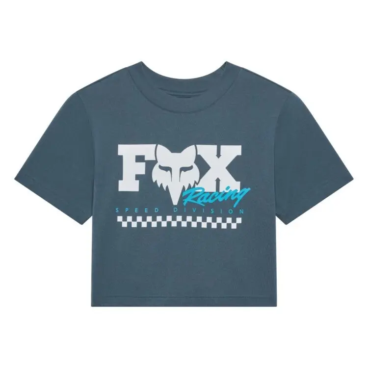 Fox Checker SS Baby Tee Ladies Deep Cobolt