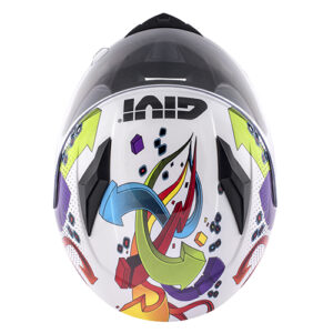 J04 JUNIOR FULL FACE HELMET WHITE YOUTH MEDIUM - Image 5