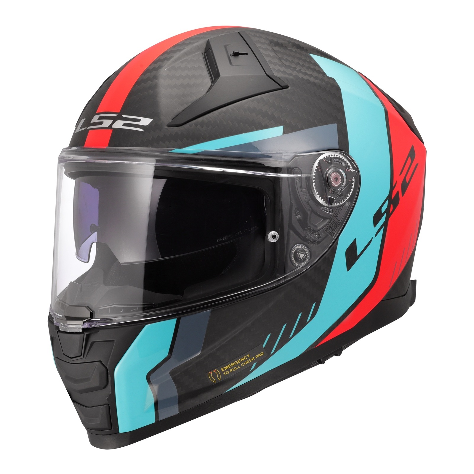 LS2 FF811 Vector II C Grid Road Helmet Red Cyan - Image 1