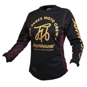 Fasthouse Womens Golden Script Motocross Jersey Black - Image 1