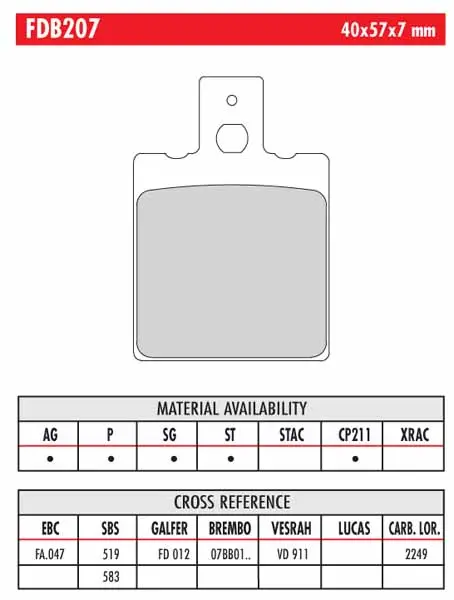 FERODO BRAKE BPADS 312ST
