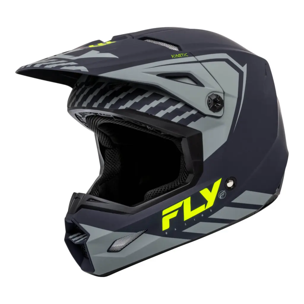 FLY Racing Kinetic Menace Motocross Helmet Matte Grey / Hi-Vis