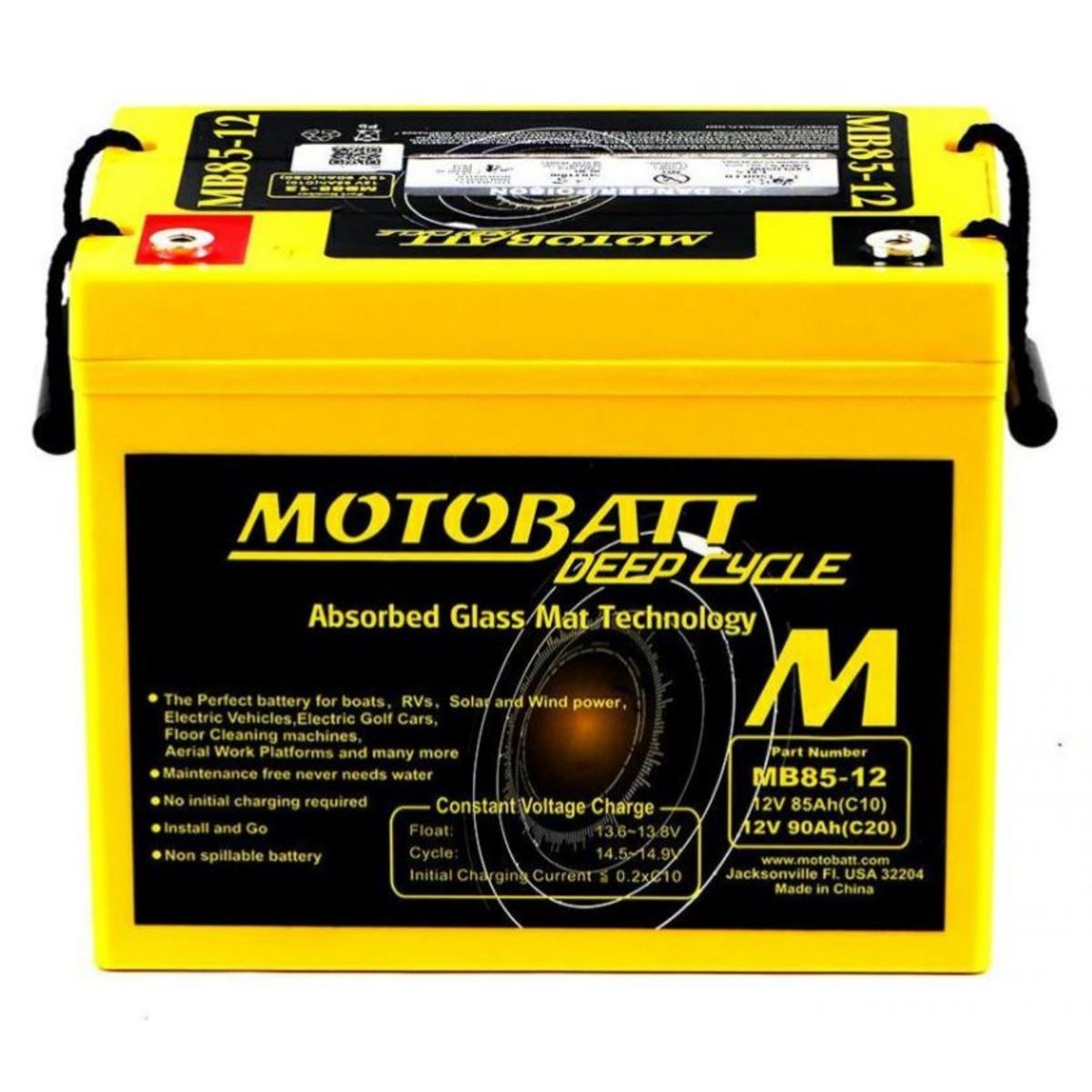 MB85-12 MOTOBATT DEEP CYCLE BATTERY VRLA / AGM - Image 1