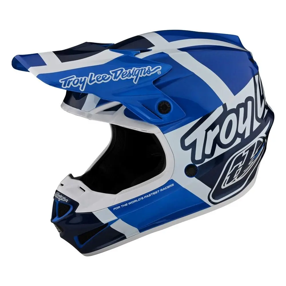 Troy Lee Designs SE4 Polyacrylite Quattro Motocross Helmet Youth Blue
