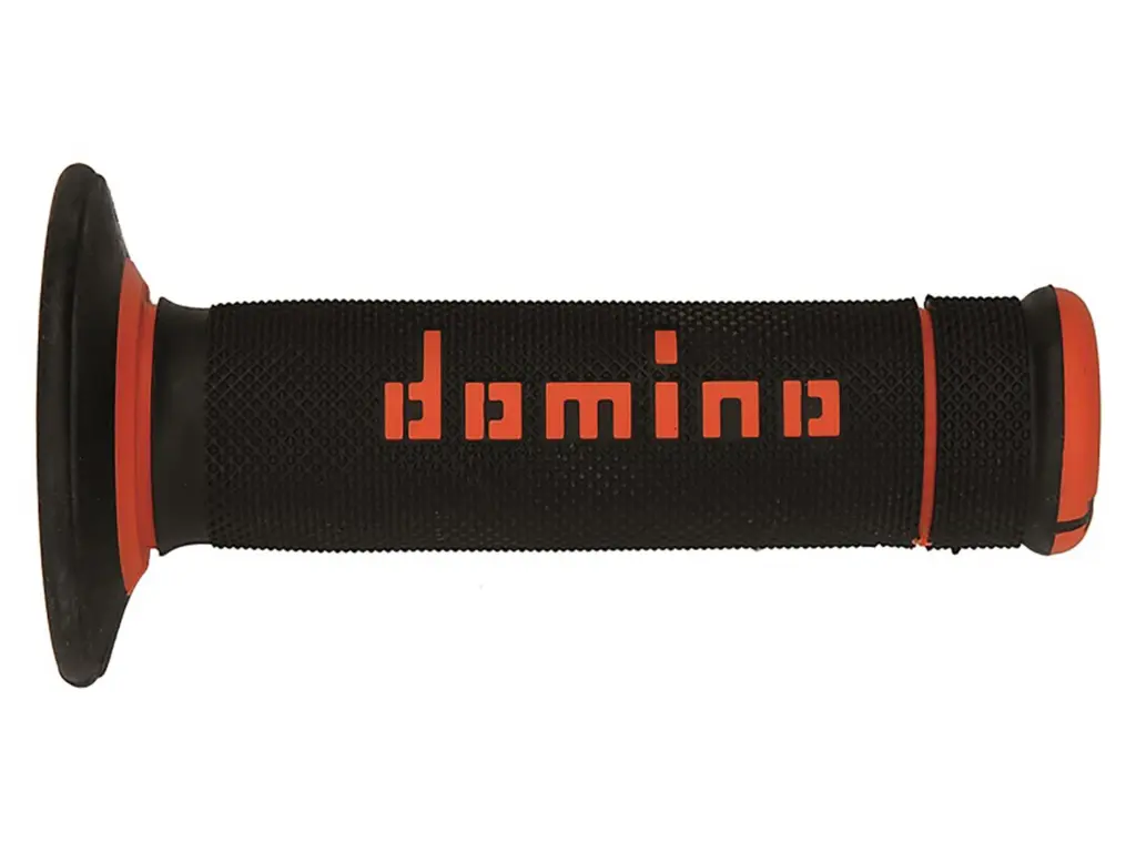 MX/E GRIPS KNURL 120/123mm BLACK/RED CLOSED