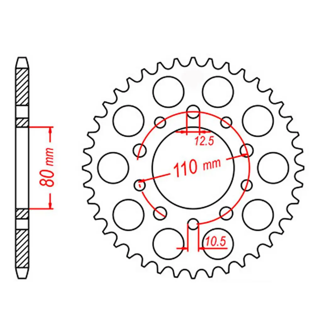 SPKT REAR OE STEEL 1332 45T #525