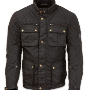 Merlon Edale Wax Cotton Road Jacket Black - Image 1