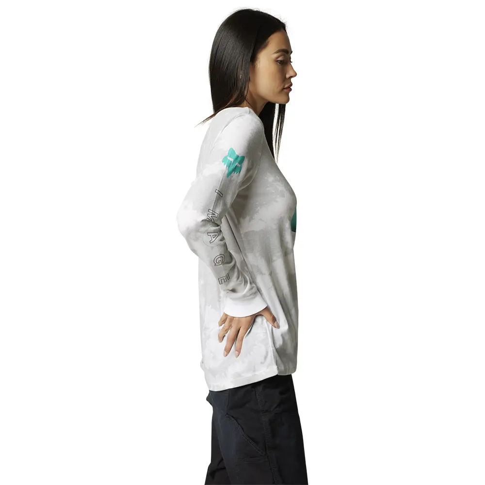 Fox Womens Detonate LS Tee White/Grey