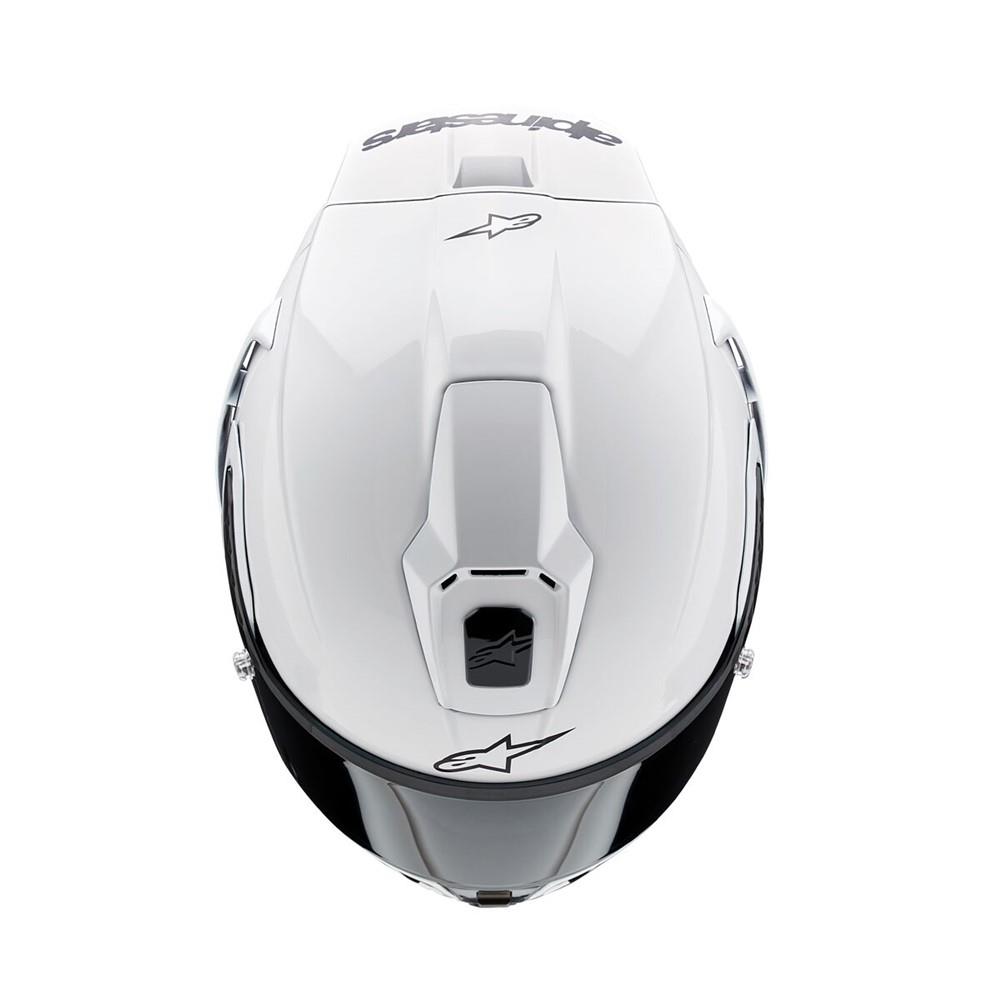 Alpinestars Supertech R10 Helmet Solid White Gloss/Matte Black - Image 4