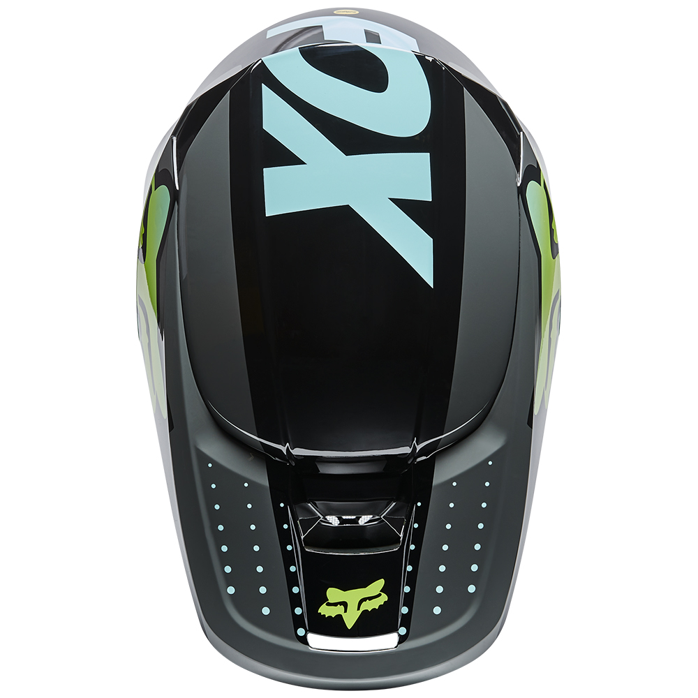 Fox V1 Trice Youth Teal Motocross Helmet - Image 3