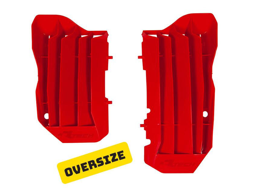*RADIATOR LOUVERS RTECH FULL COVERAGE & STRONGER THAN STOCK LOUVER CRF450R CRF450RX 17-20 RED - Image 1