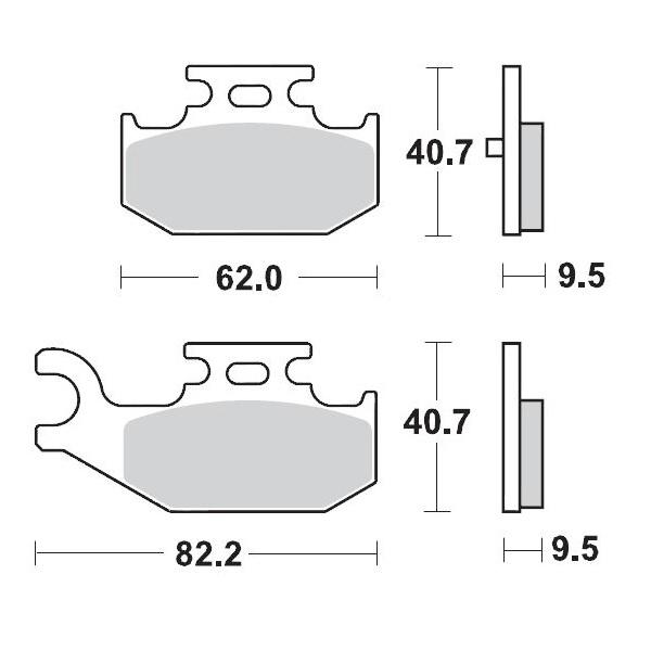 BRAKE PADS REAR MOTO MASTER FOR YAMAHA YXR 450 RHINO 2006 RHINO 660 05-07 - Image 1