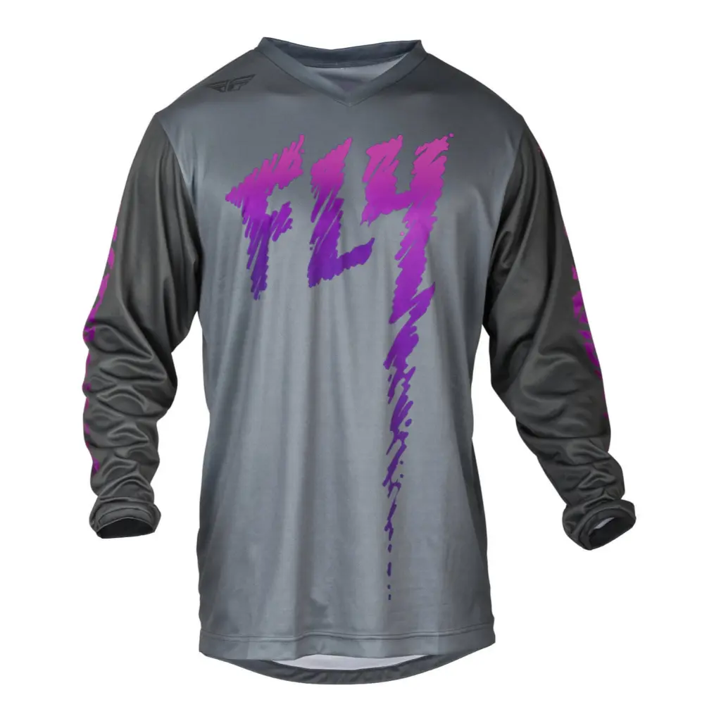FLY Racing F-16 Motocross Jersey Youth Grey / Charcoal / Pink