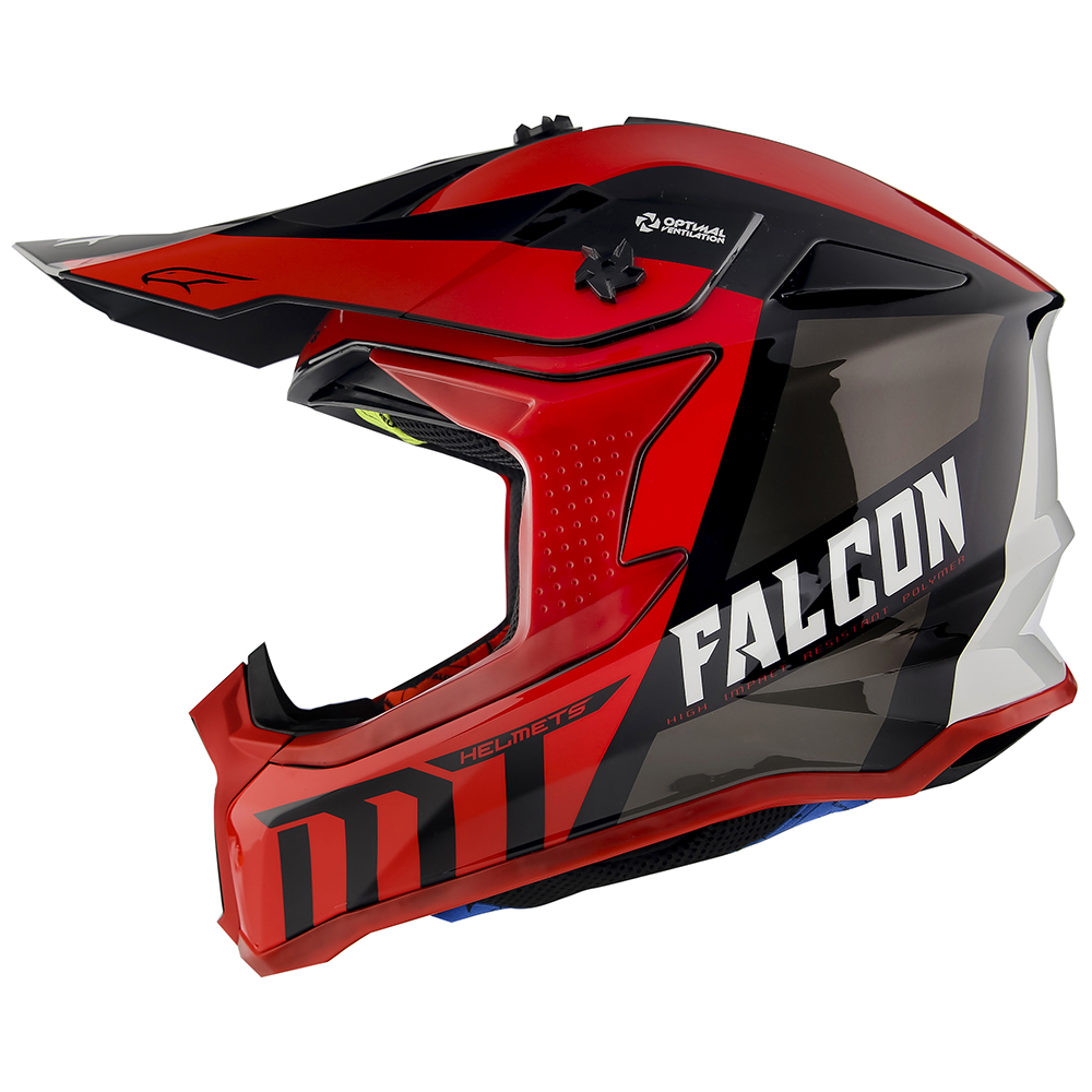 MT Falcon Motocross Helmet Warrior Gloss Pearl Red - Image 1