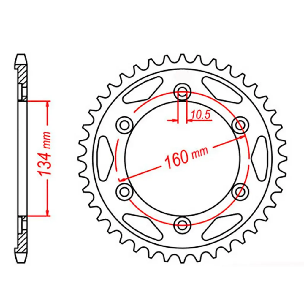 SPKT REAR OE STEEL 1306 40T #530