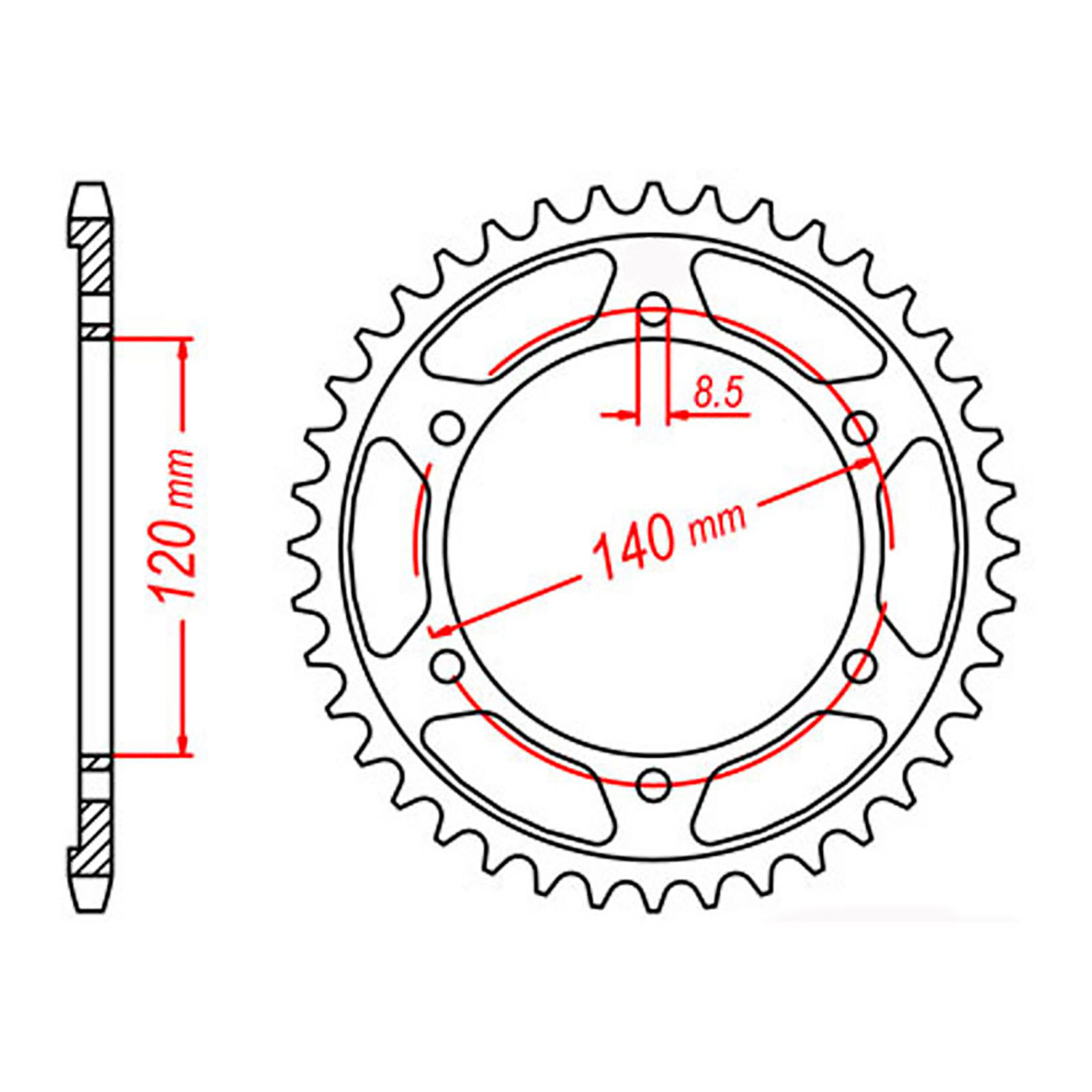 SPKT REAR OE STEEL 260 / 475 37T #520 - Image 1