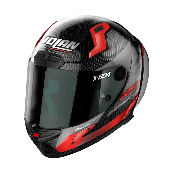 Nolan X804RS Ultra Caebon Hot Lap Road Helmet Carbon/Red