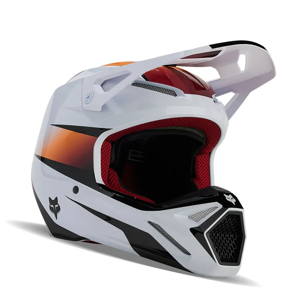 Fox V1 Flora Motocross Helmet Youth White/Black