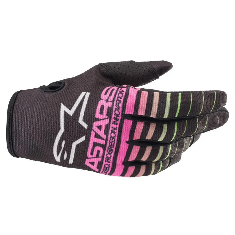 Alpinestars Radar Black/Green Neon/Pink Fluoro Motocross Gloves