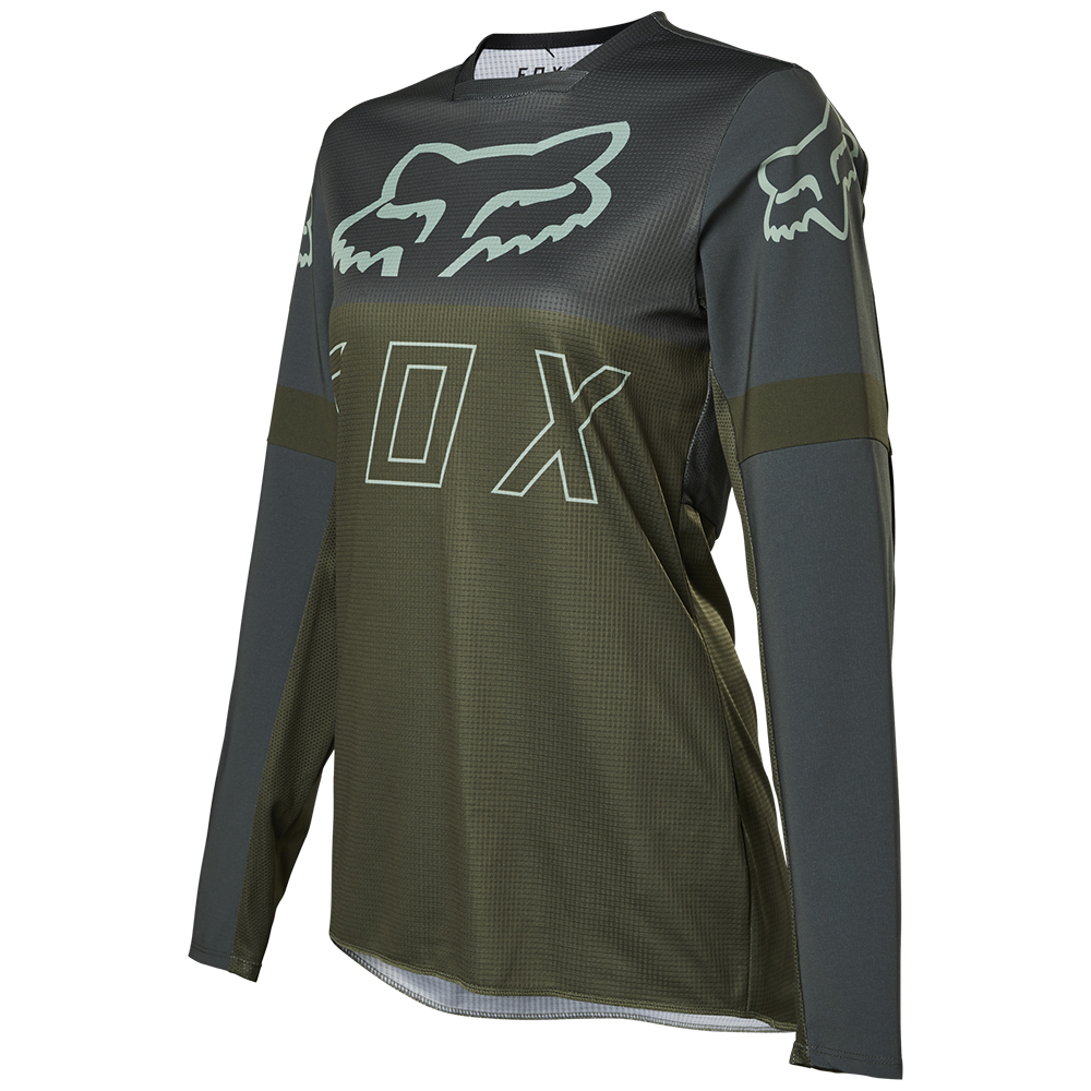 Fox Legion LT Womens Green Motocross Jersey - Image 2