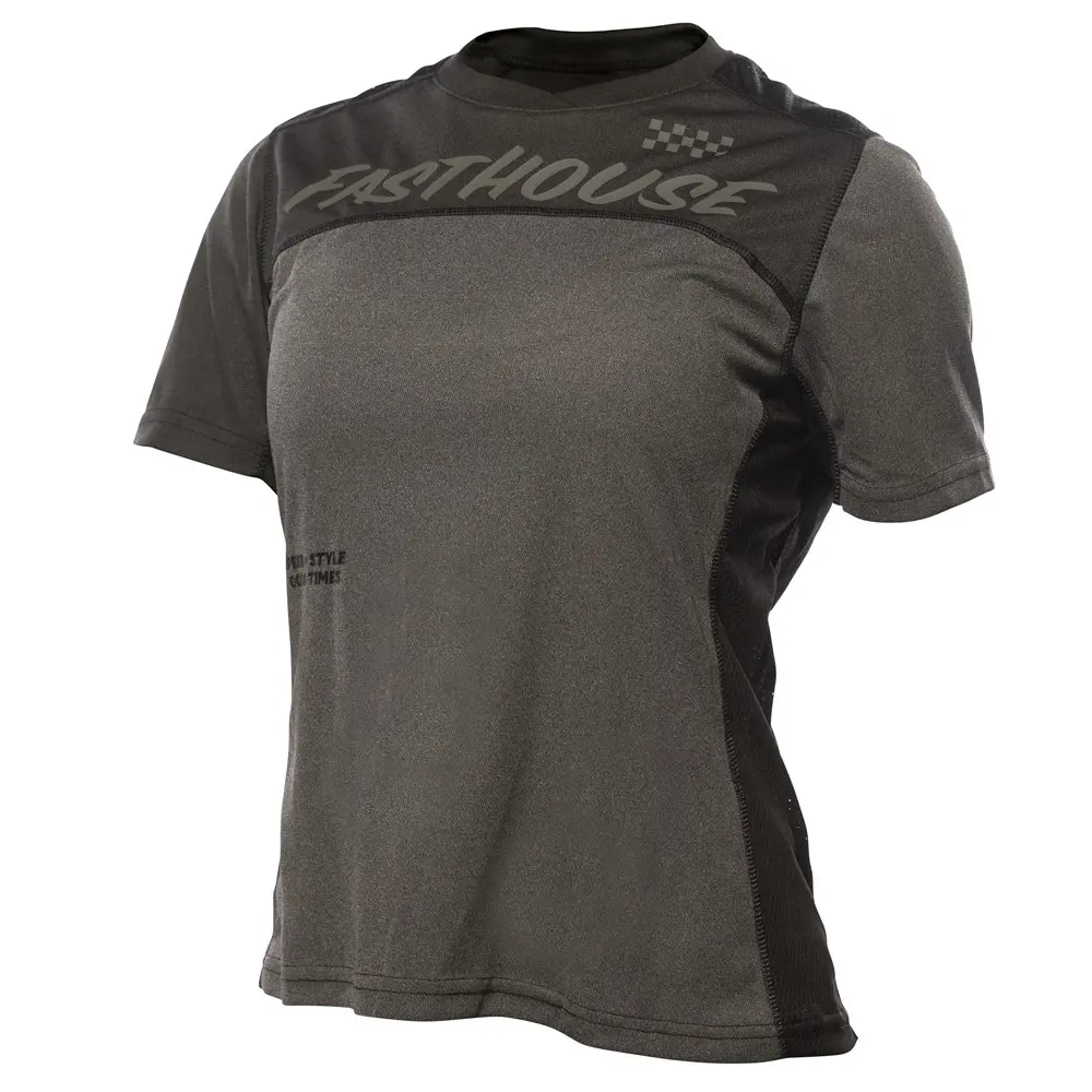 Fasthouse Classic Mercury Short Sleeved Jersey Ladies Black Heather/Charcoal Heather