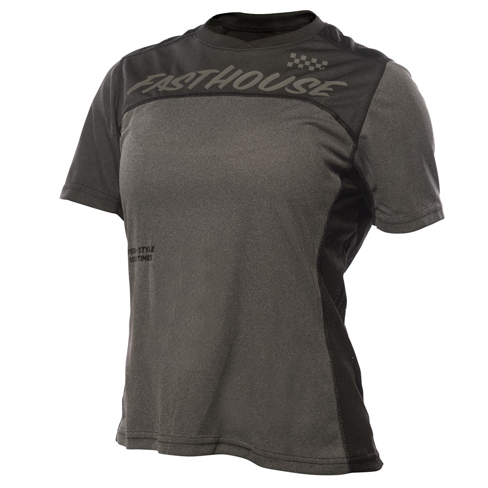 Fasthouse Classic Mercury Short Sleeved Jersey Ladies Black Heather/Charcoal Heather - Image 1