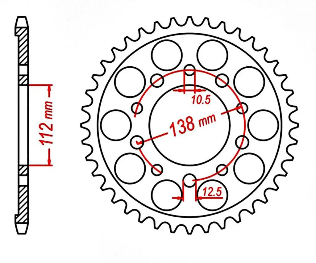 SPKT REAR OE STEEL 1303 43T #520