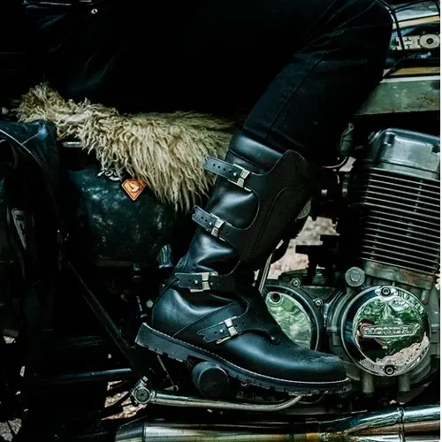 CONTINENTAL PREMIUM LEATHER TOURING BOOTS BLACK 47