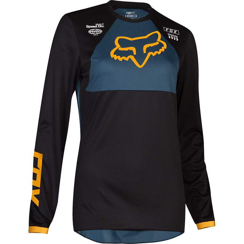 Motocross Jersey Fox 180 Mata Youth Girls Black/Navy - Image 2