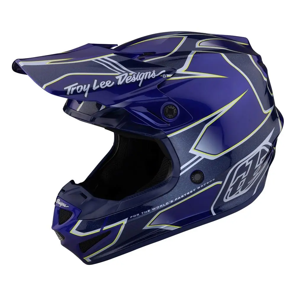 Troy Lee Designs SE4 Polyacrylite Matrix Motocross Helmet Youth Blue