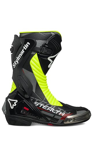 STEALTH EVO RACING BOOTS BLACK / FLURO 46 - Image 1