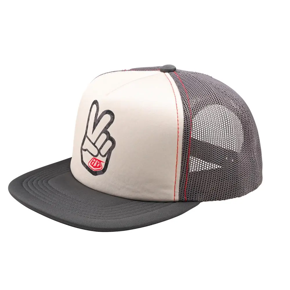 Troy Lee Designs Peace Out Trucker Snapback Vintage White/Carbon