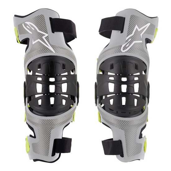 Knee Brace Set  Alpinestars Bionic-7 Silver/Yellow Fluoro - Image 1